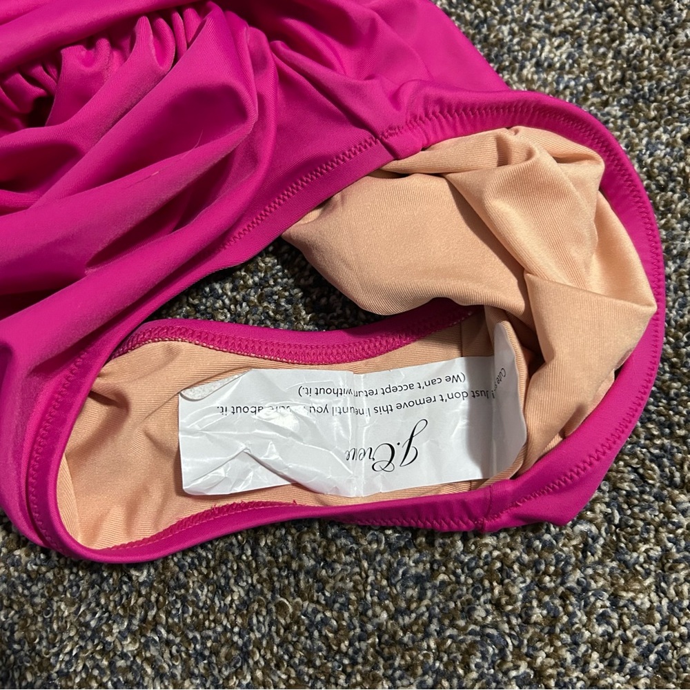 NWT J Crew size 4 deep v neck pink one piece swimsuit bathing suit beach Barbie - Picture 10 of 10